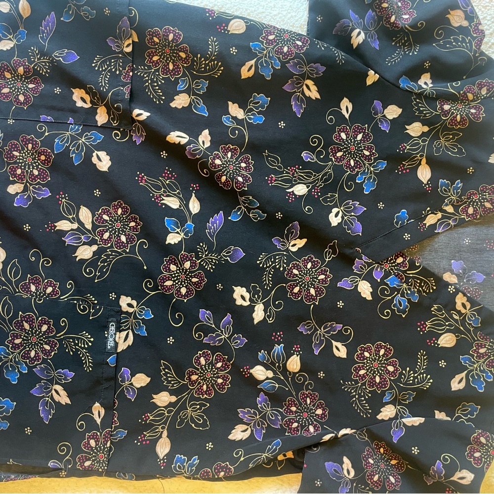 Floral Black Scrub top